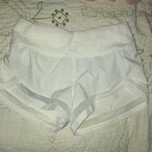 White Lululemon shorts
